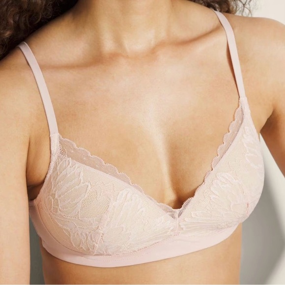 Soma Pink Wireless Lace Trim Bra NWT - Picture 3 of 8